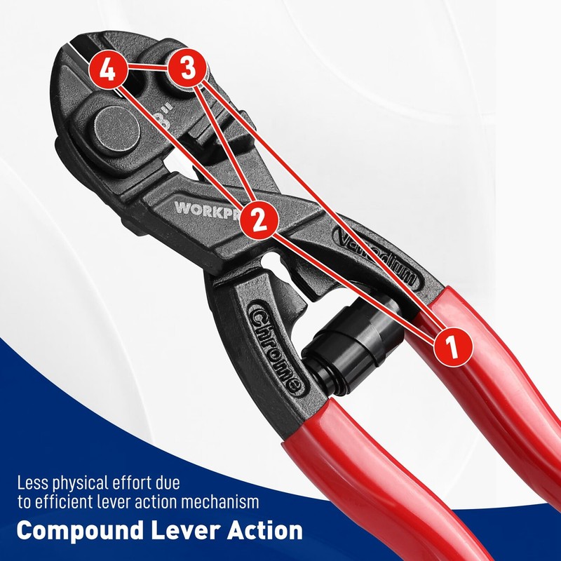 WORKPRO 8" Mini Bolt Cutter Compact Bolt Cutters for Cutting Wire Cables Chains gallery
