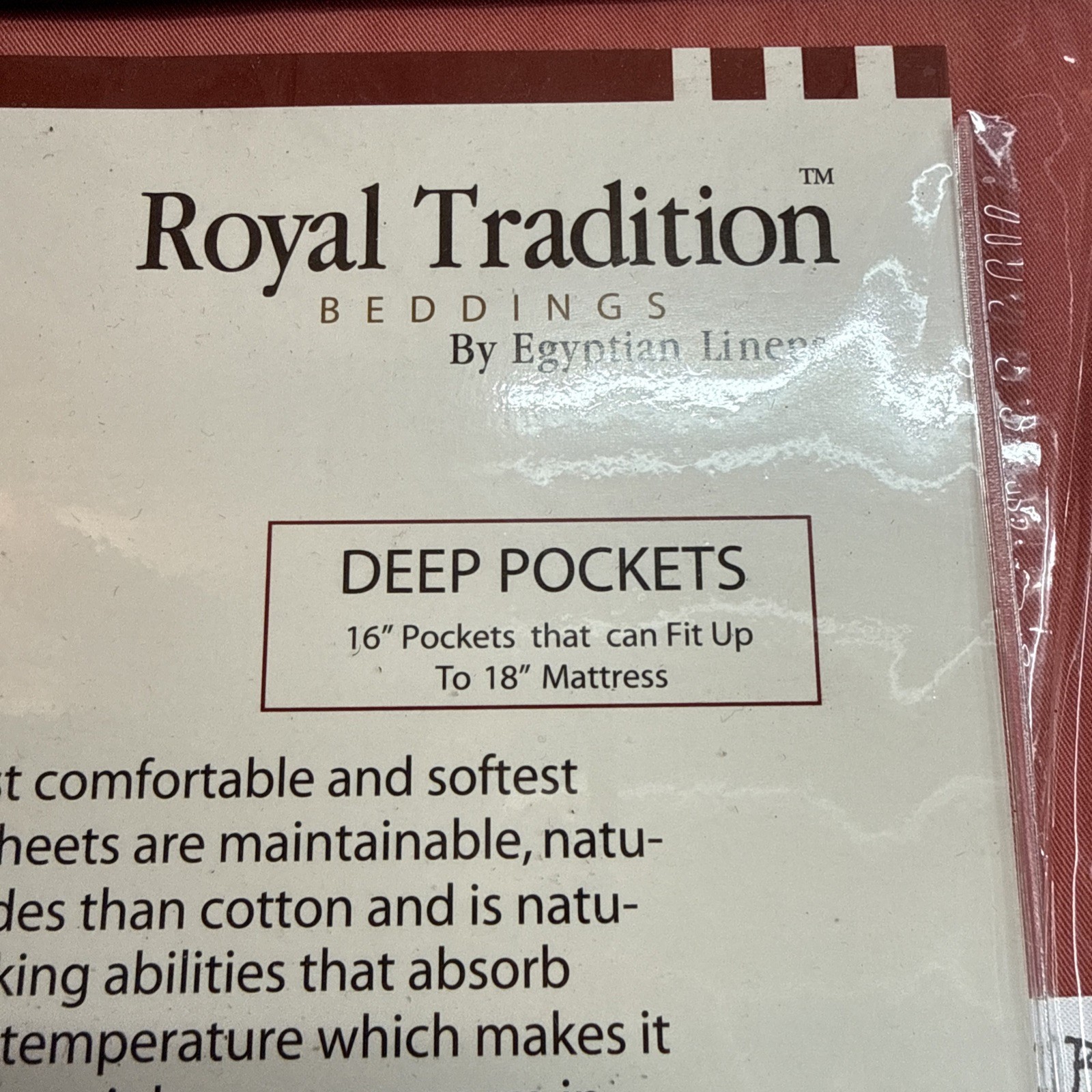 Egyptian Linens Royal Tradition Split King Sheet SET 100% Bamboo Viscose Coral gallery