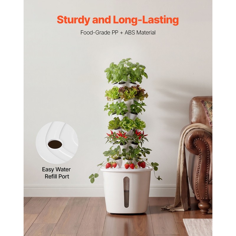 Uimoso Hydroponic Vertical Garden System with 30 Pods and App Integration gallery