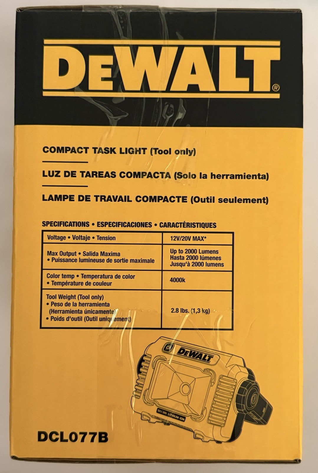 DEWALT DCL077B 12V/20V MAX Cordless LED Compact Task Work Light TOOL ONLY gallery