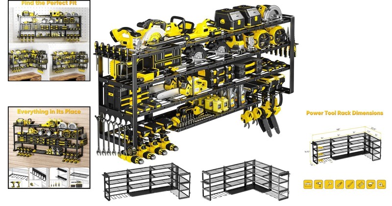 Professional Grade 64" Wall-Mounted Tool Organizer - 1000lbs Capacity & Stylish gallery
