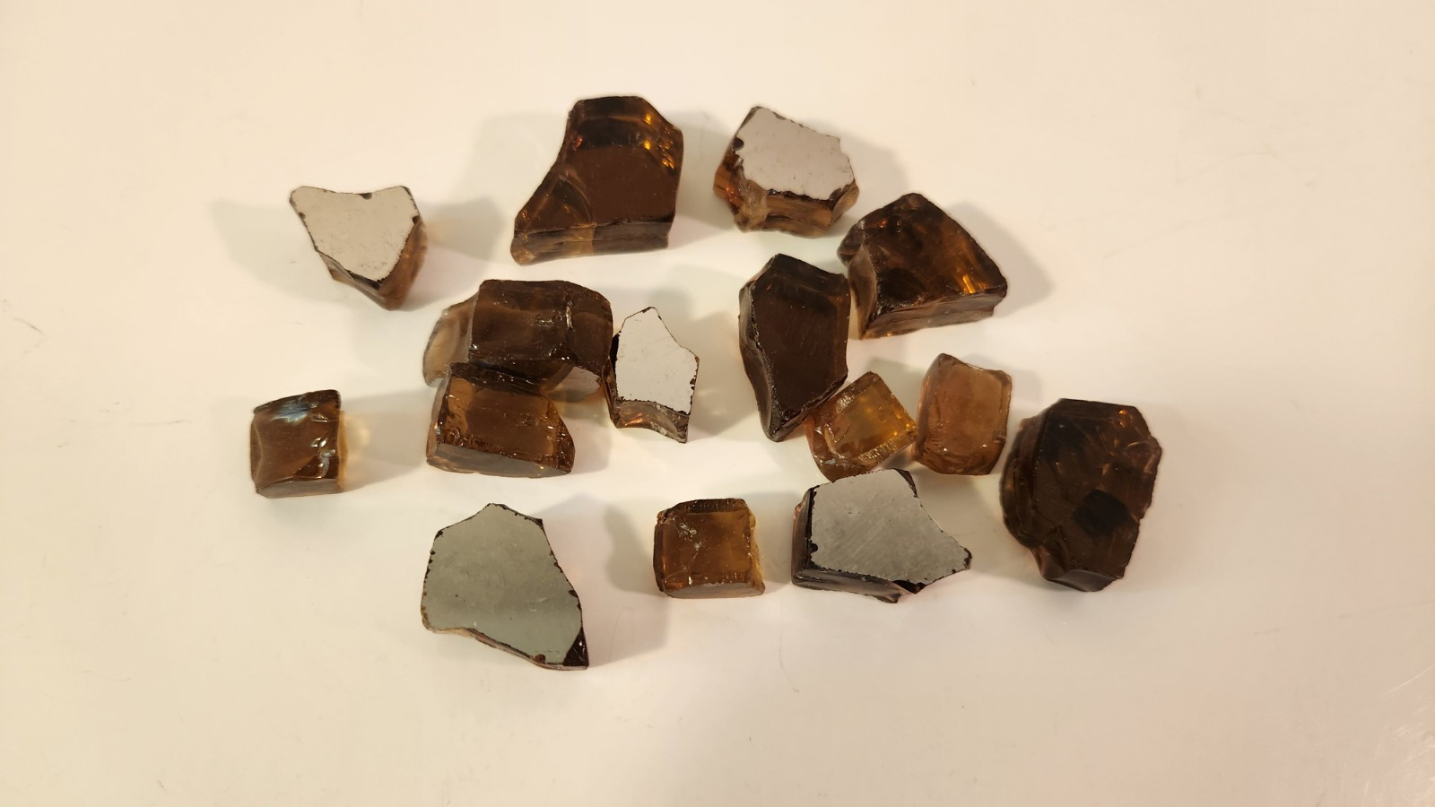 7 1/2 LBS FIRE GLASS FOR FIREPLACE OR FIRE PIT 3/8" TO 3/4" - AMBER & REFLECTIVE gallery