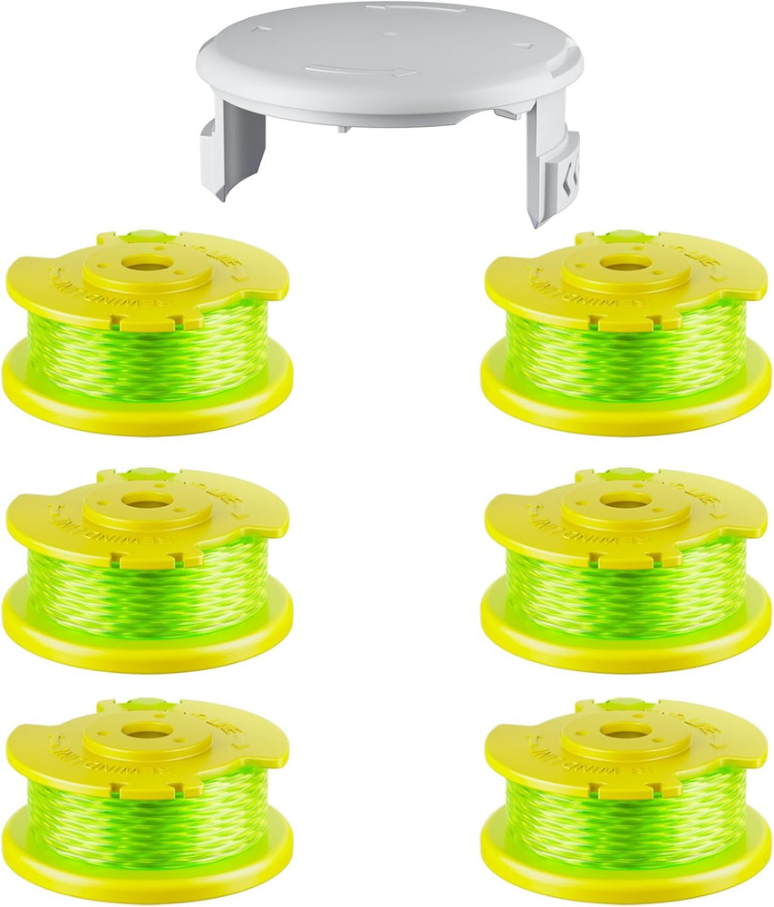 AC80RL3 Trimmer Line Spool for Ryobi One plus 0.080 Diameter 6 Spools 1 Cap