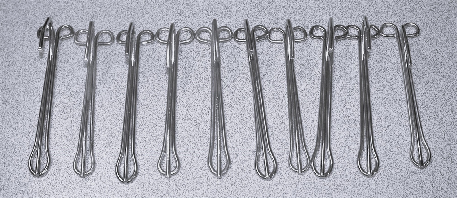 10 Pc 3" L Slip On 2-Prong Pleater Curtain Drapery Hooks Pins Hardware 1/2" Drop gallery