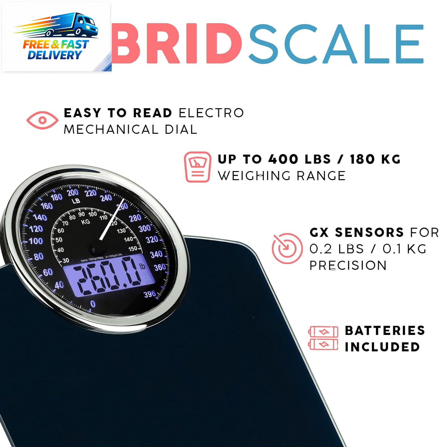 Hybrid 2-In-1 Analog & Digital Weighing Scale for Body Weight up to 400Lbs - Thi gallery