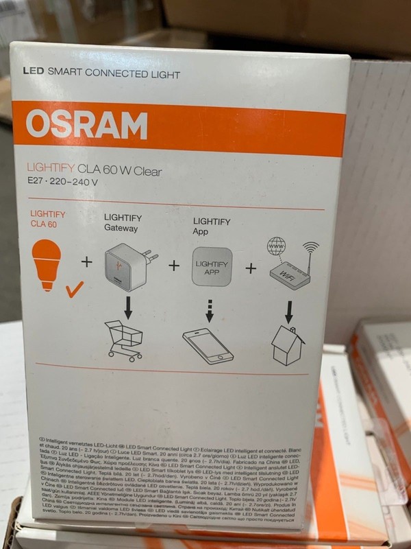 Osram LIGHTIFY CLA 60W Clear Warm White E27 810lm 220V App Store / Google gallery