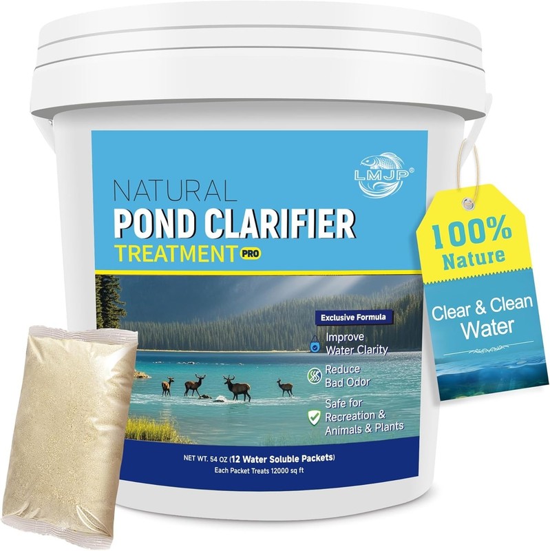 Pond Clarifier Treatment – 12 Packets Natural Pond Water Clear for Outdoor La... gallery