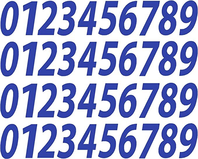 0-9 Reflective Numbers Blue Sticker Vinyl Decals CHOOSE 1"-12" Set Of 40 (RV1) gallery