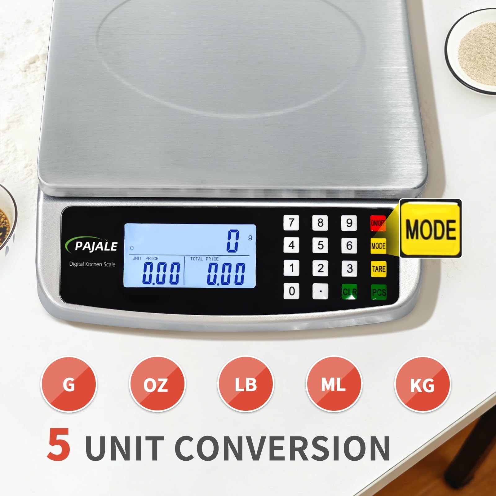 Large Food Scale 110 lb, Commercial Kitchen Scale 50kg with Price Computing, ... gallery