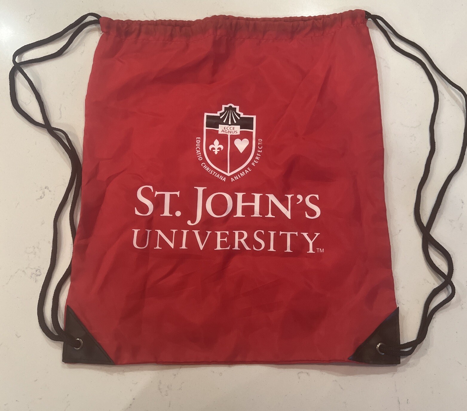 St. John’s University Red String Bag Drawstring Backpack Travel Lightweight