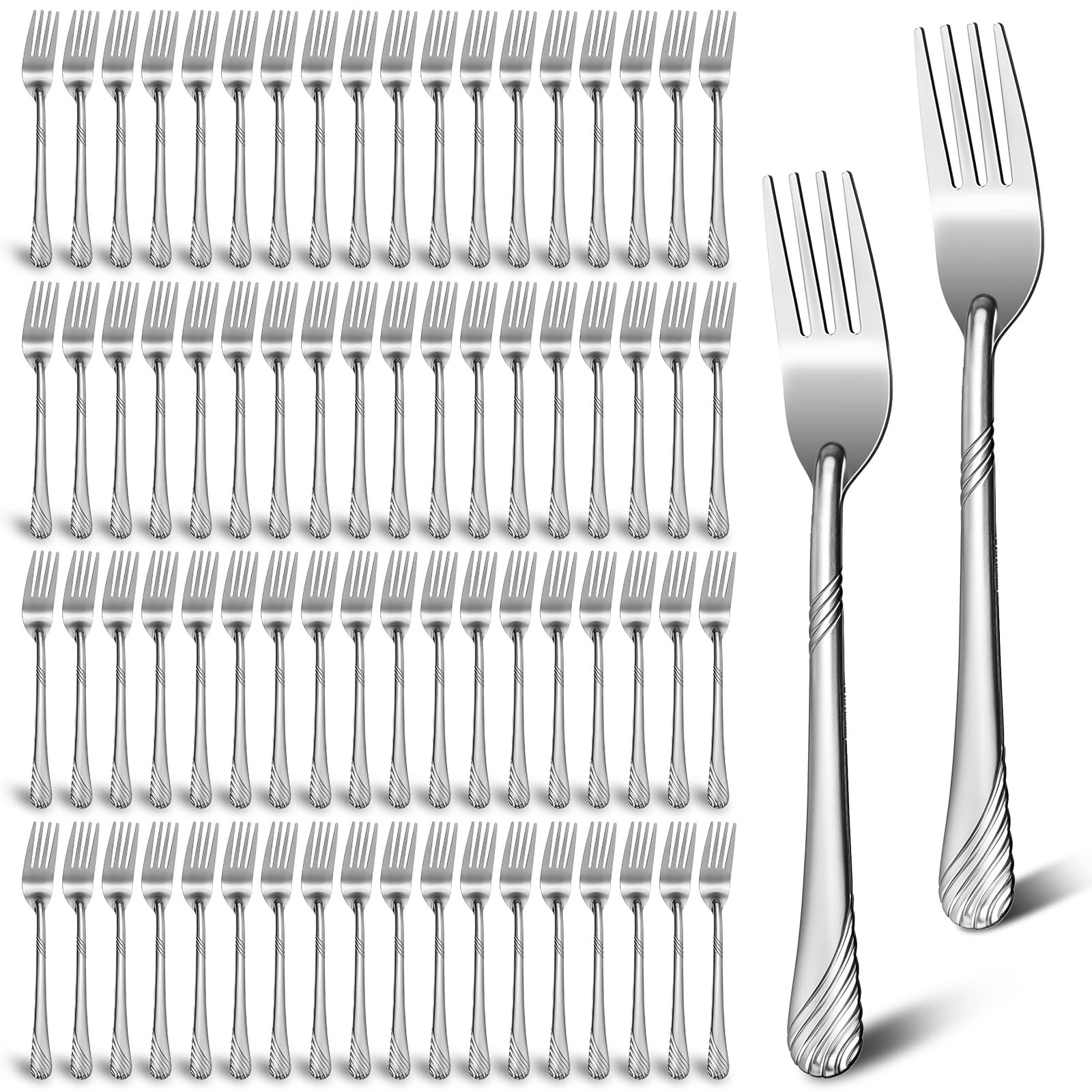 200 Pieces Dinner Forks 7 Inches Stainless Steel Metal Forks Bulk Forks Silve... gallery