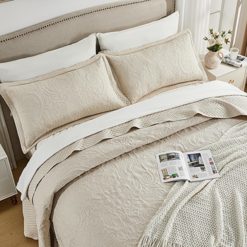 Alaska King Bedspread 132x 120, Oversized King Bedspread Extra Wide, 3 Piece ... gallery