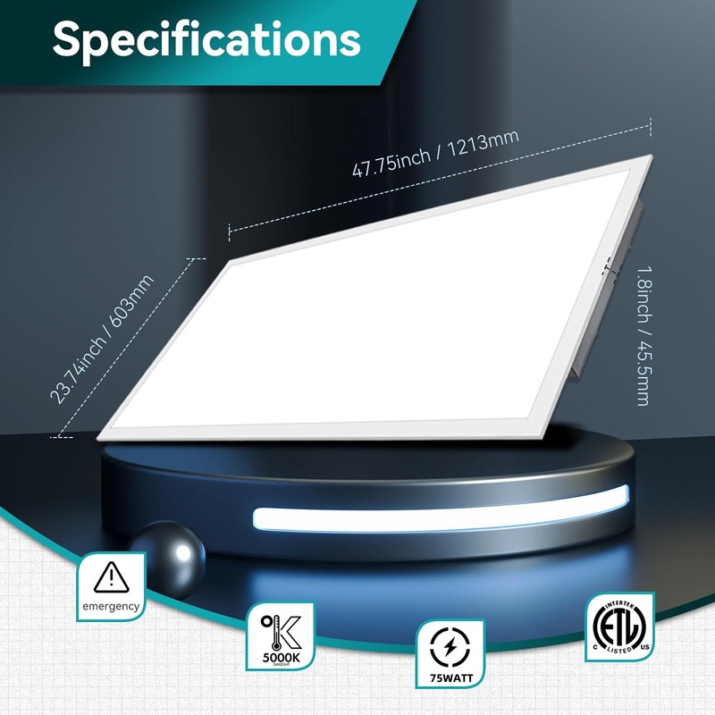 2X4FT LED Flat Panel Light 7800LM 4X75W 5000K Drop Ceiling Ceiling Office Lights gallery