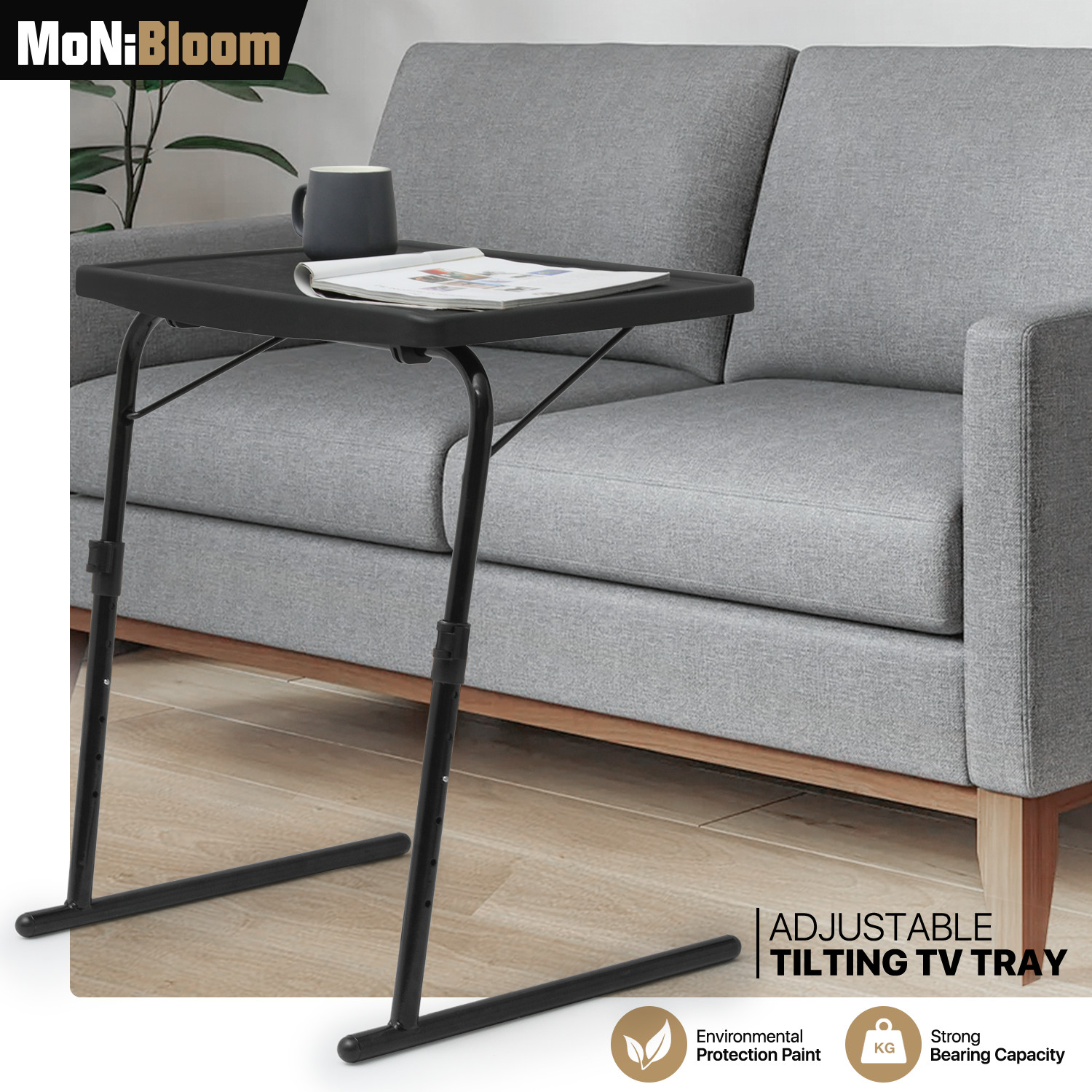 Foldable Adjustable Height TV Tray Home Portable Sofa Bed Side Table Laptop Desk gallery