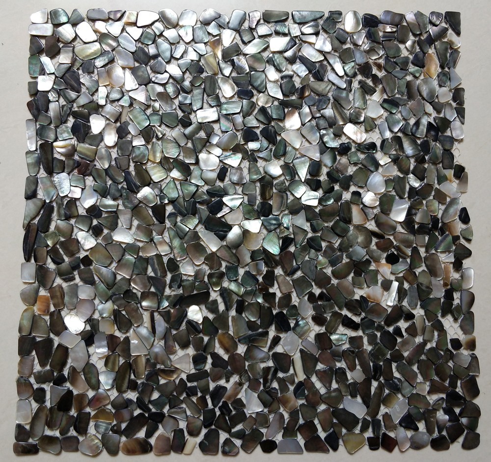 11PCS Irregular Black Lip Shell Mosaic Tile Kitchen Bathroom Wall Backsplash gallery