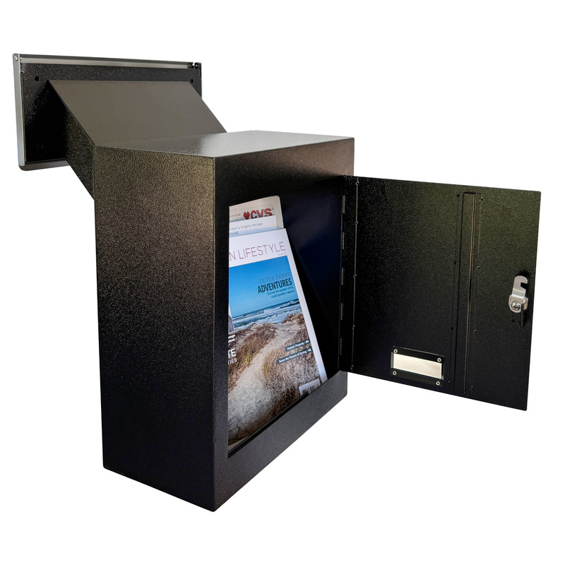 OPEN BOX Through-the-Wall Drop Box with Rainproof Cover & Adjustable Chute gallery