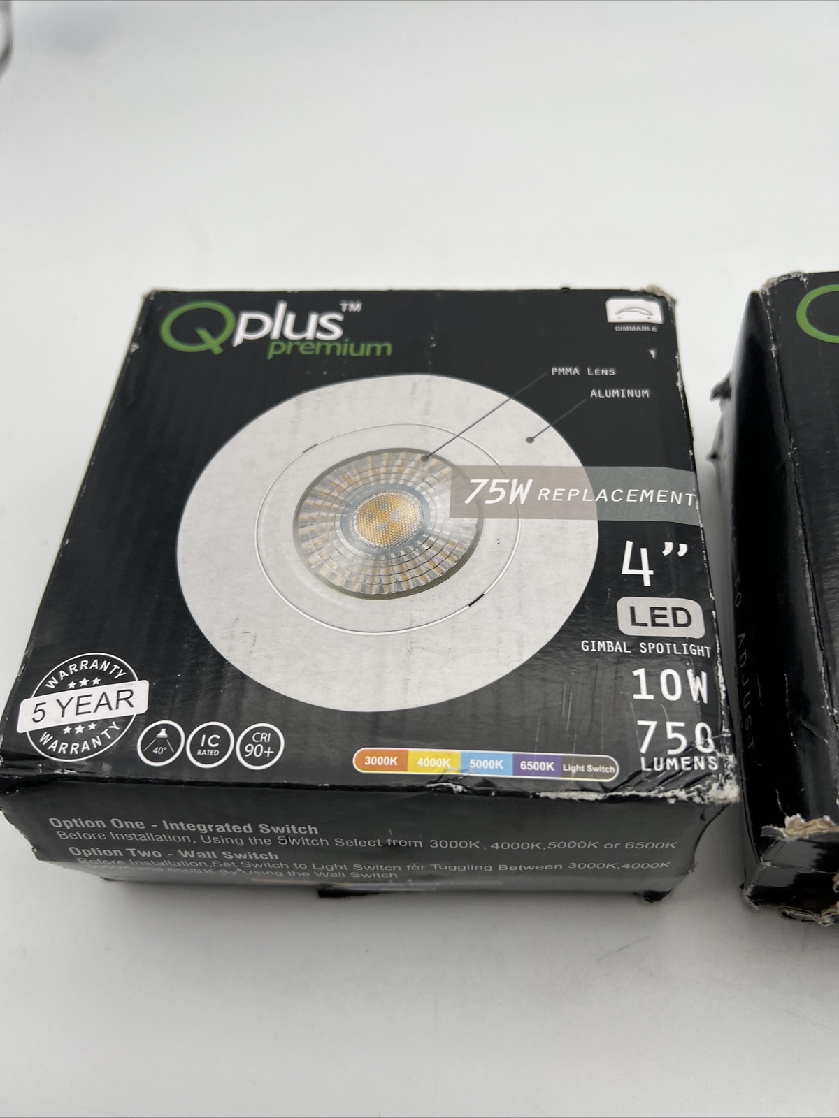 Qplus 4" 75W Replacement Led Gimbal Spotlight 10W 750 Lumens 2 QTY gallery