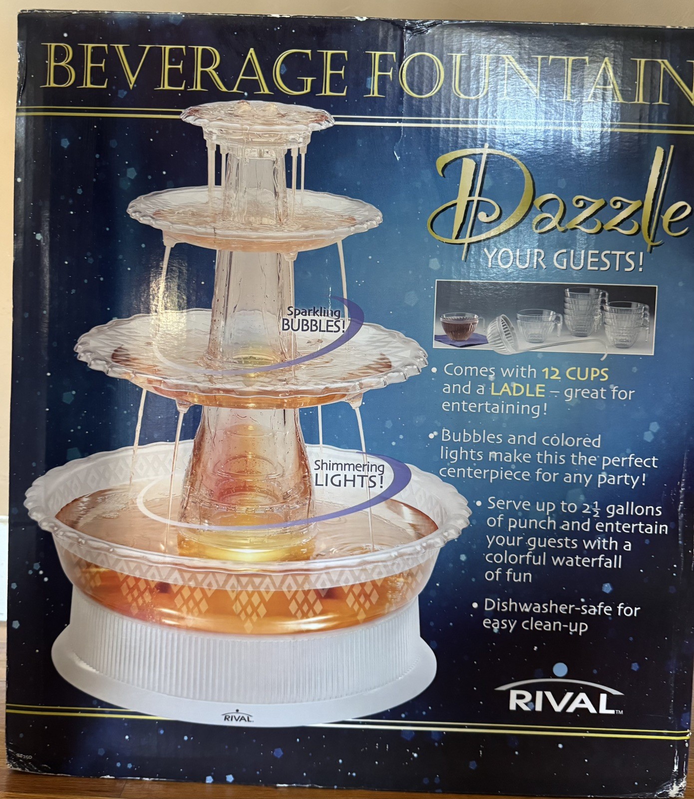 New Rival 2 1/2 Gal. Light Up Color Changing Beverage Drink Fountain gallery