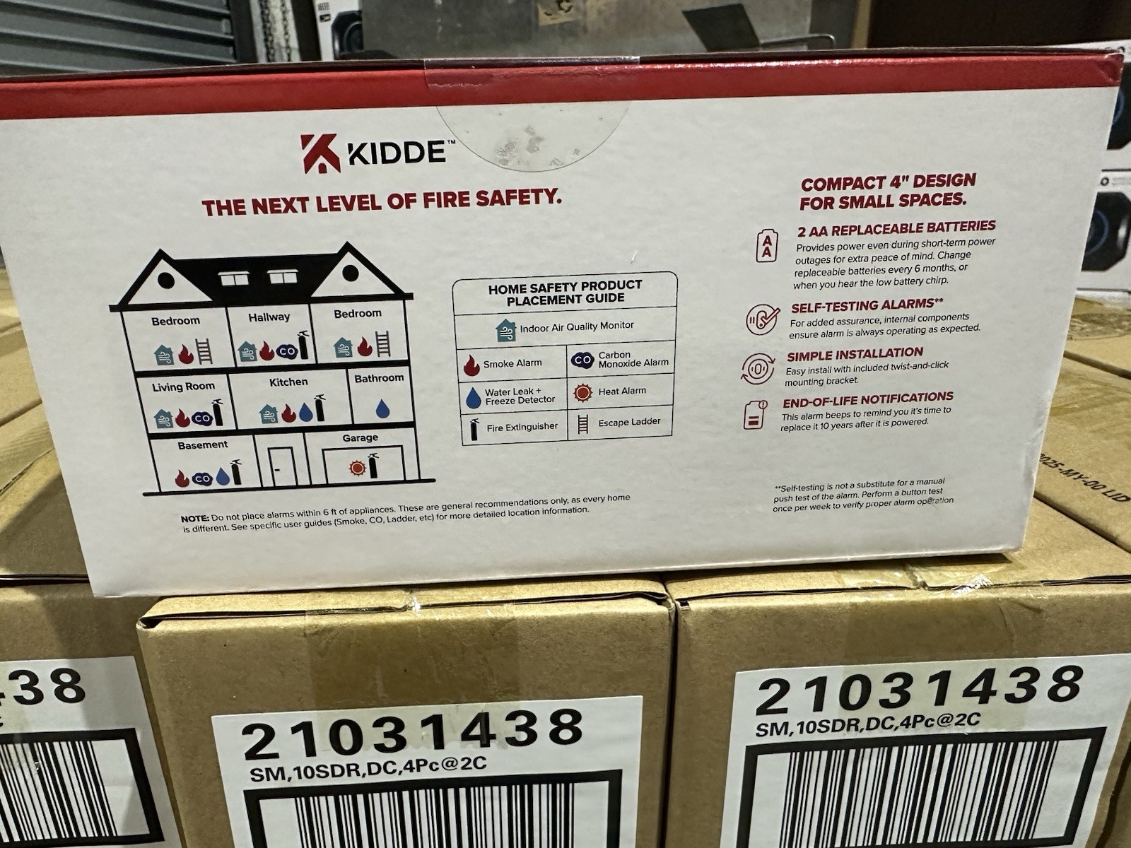 Kiddie Compact 4 PACK Smoke Detector AA Batt Photoelectric Sensor 21031438 *NEW* gallery