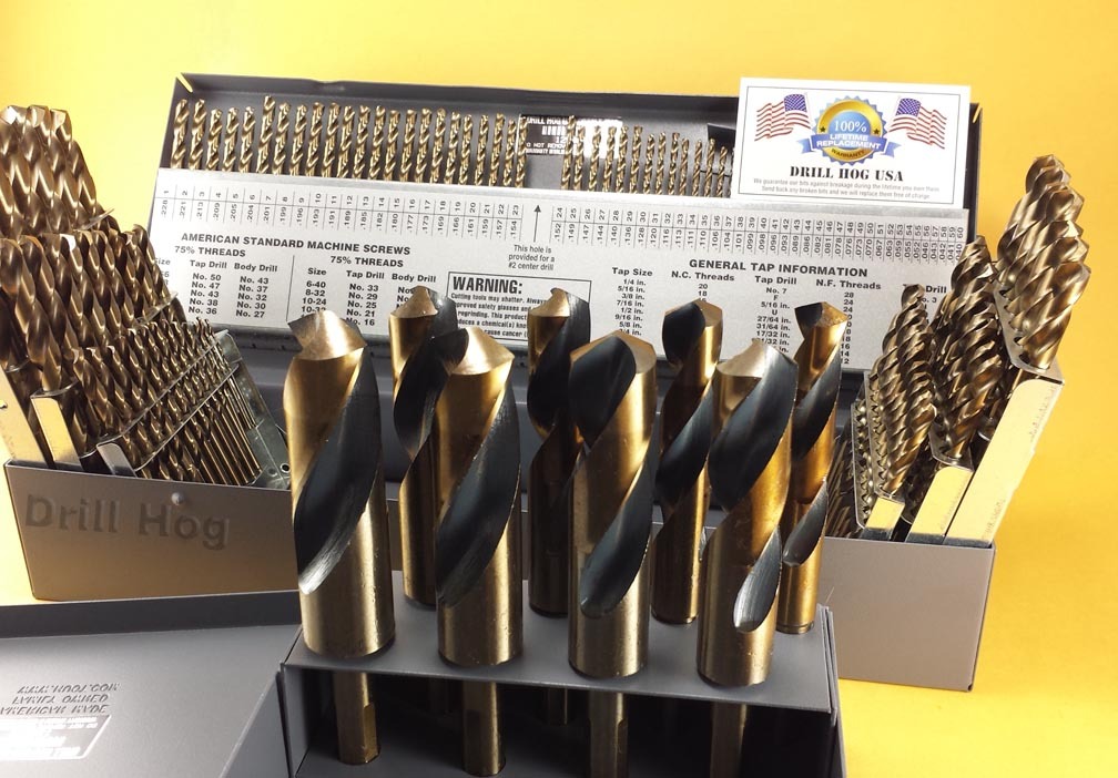 Drill Hog® 123 Pc Drill Bit Set Letter Number COBALT M42 Lifetime Warranty gallery