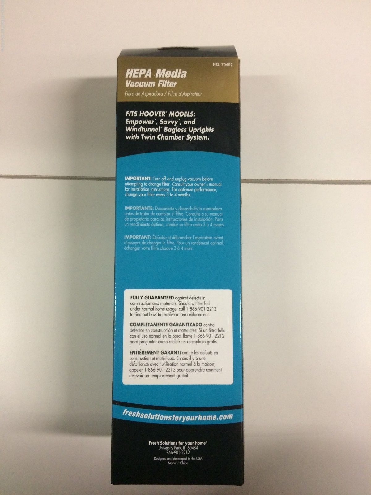 NEW FRESH SOLUTIONS ALLERGEN FILTRATIONS HOOVER TWIN CHAMBER VACUUM FILTER 70492 gallery