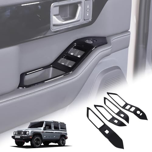 Car Door Window Glass Lift Button Panel Trim Cover Compatible with Glossy Black gallery