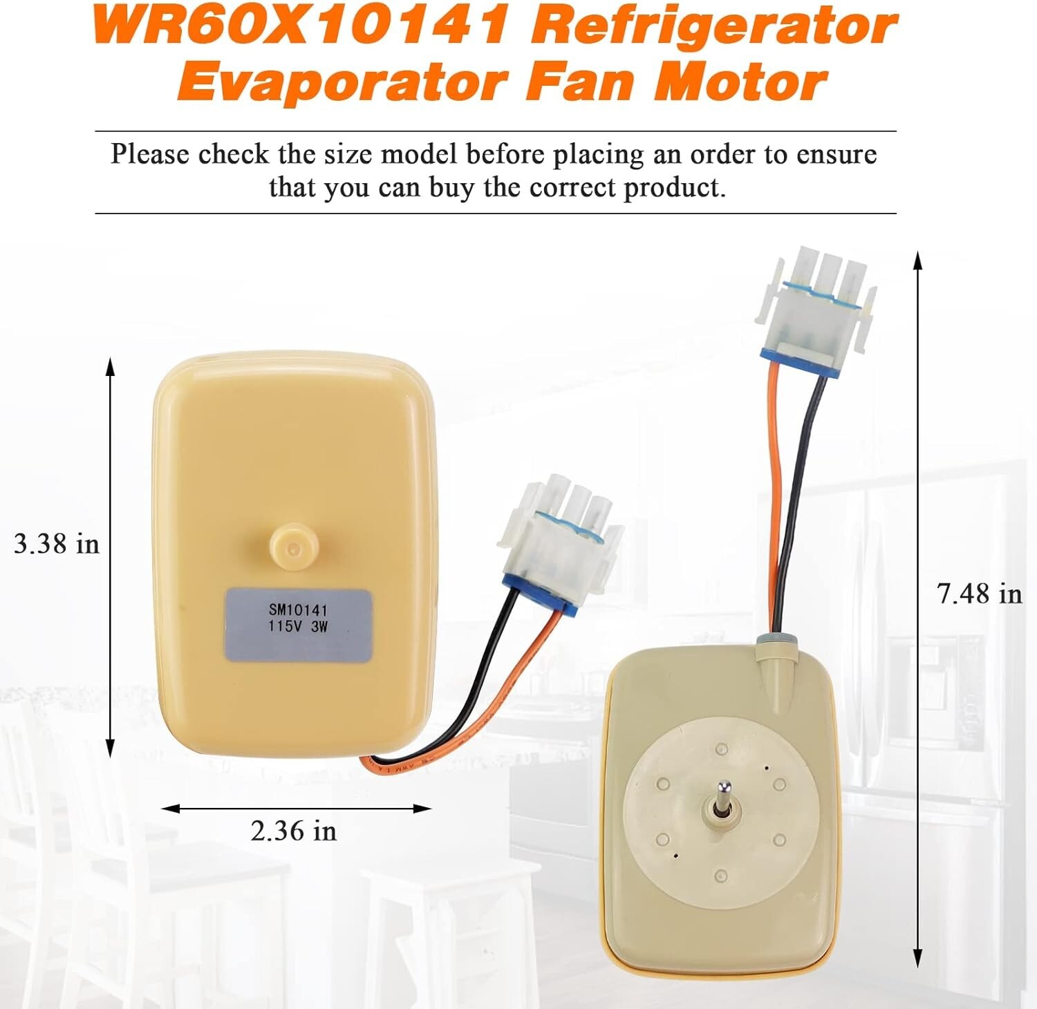 Upgraded WR60X10141 WR60X31522 Refrigerator Evaporator Fan Motor WR60X23584 ge gallery