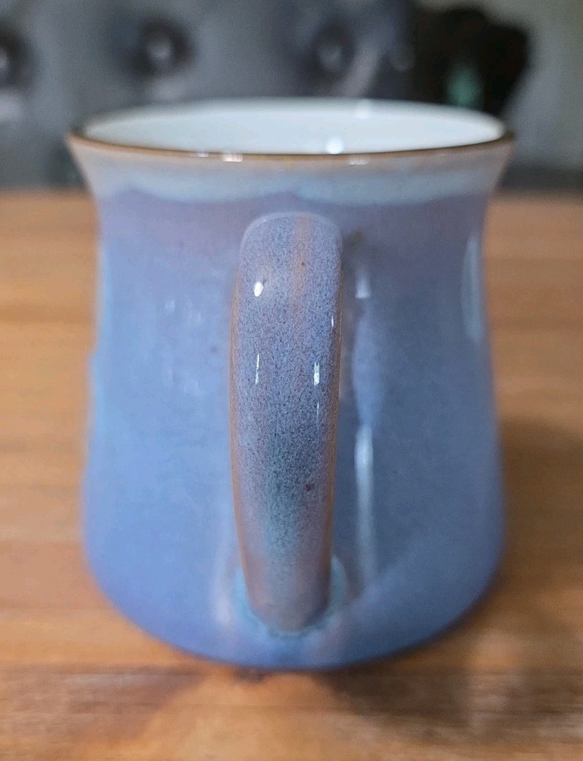 La Rochelle Denim Blue Drip Glaze Dog Coffee Mug Ceramic Pottery Embossed gallery