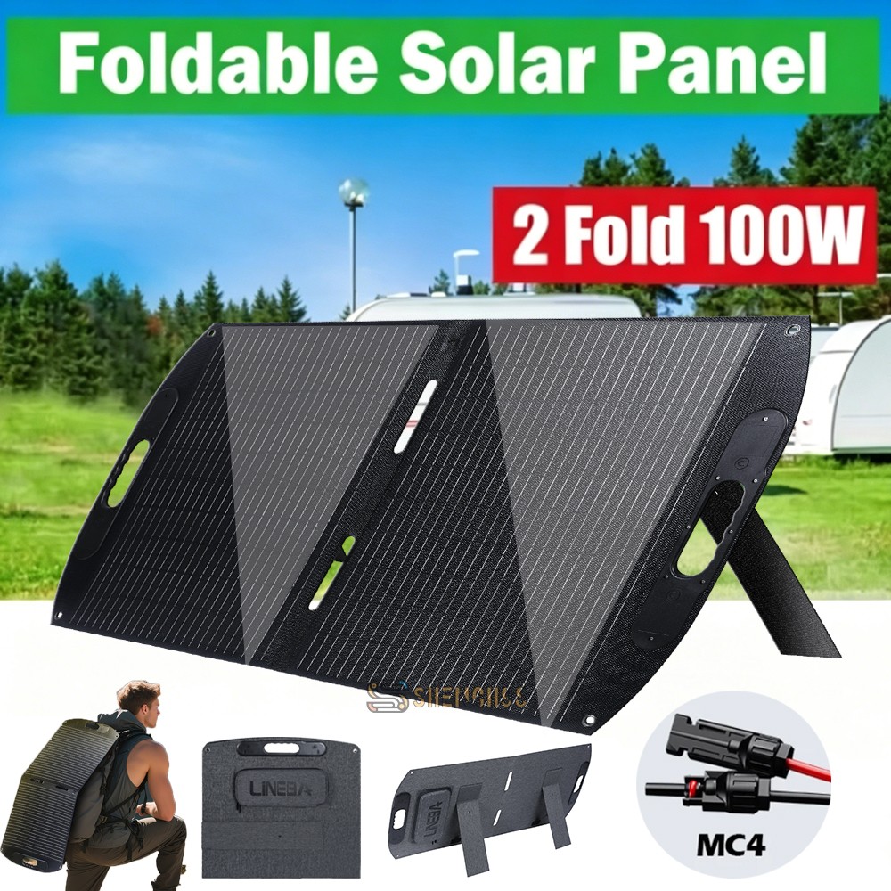 Bifacial 100W Foldable Portable Solar Panel High-Efficiency IP68 for Cmaping RVs gallery