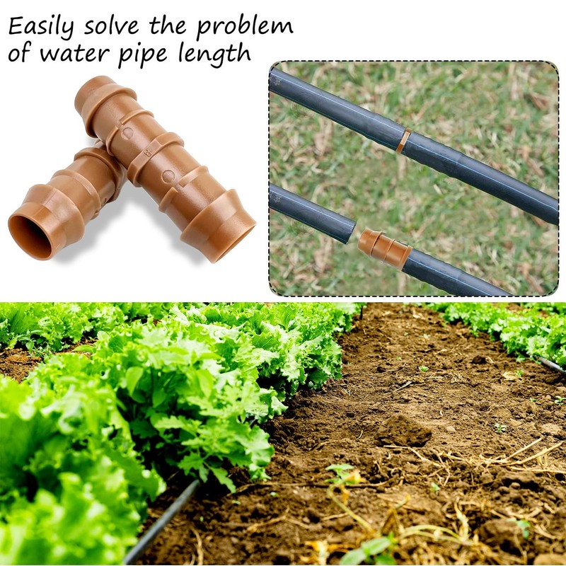 25 Pack Drip Irrigation Barbed Coupling Fittings 1/2 Inch 17mm, 0.600" ID Dr... gallery
