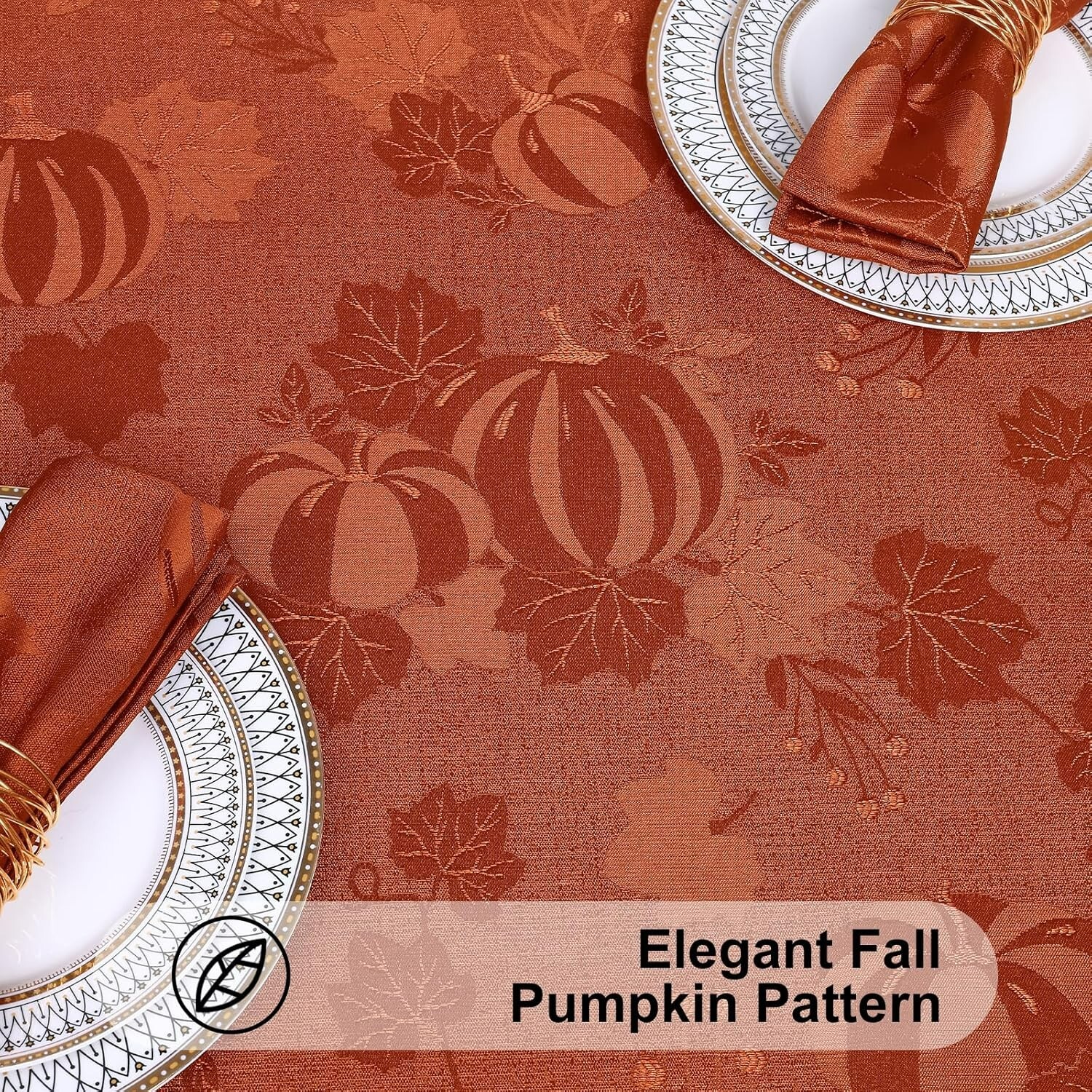 Thanksgiving Tablecloth 60x120 Inch Fall Waterproof Rustic Table Cloth Rectangle gallery