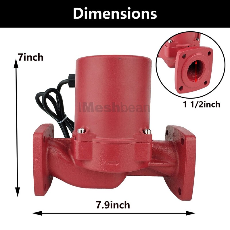1/6HP 3 Speed Circulating Pump Use w/Outdoor Furnaces,Hot water heat,Solar,115V gallery
