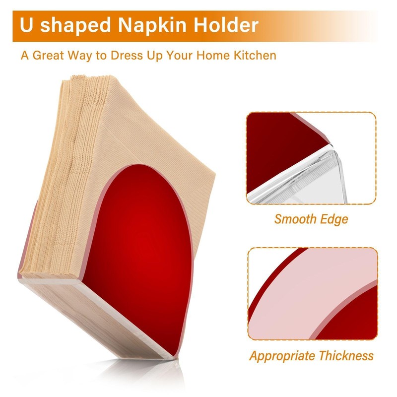 Plain Red Solid Color Napkin Holder Table Standing Kitchen Dining Room Decor gallery