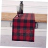 Linen Check Table Runner 48 inch – 100% Pure Linen 14 x 48 Inch Red & Black gallery