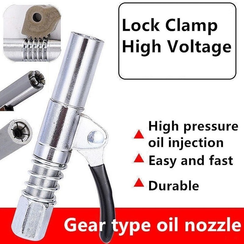 2 Pack Grease Gun Coupler High Pressure Quick Release Lock Oil Injection Nozzles gallery