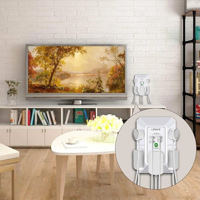 5 Outlet Extender Surge Protector Multi Plug Wall Adapter USB Charger Ports with gallery
