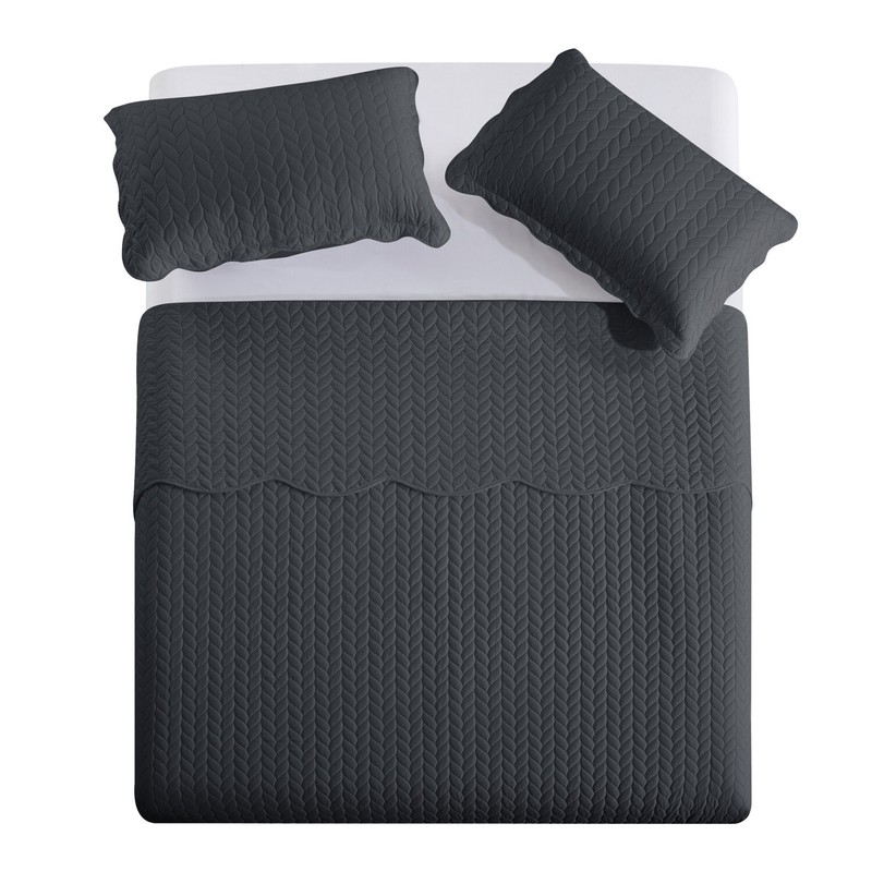 3 Piece Queen Size Quilted Bedspread Set Ultra Soft Embossed Coverlet Bed Throws gallery