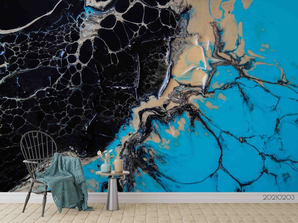 3D Black Blue White Texture Abstract Wallpaper Wall Murals Removable Wallpaper