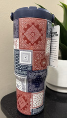 Hydrapeak Patchwork Bandana Red White Blue Tumbler USA 4th of July Paisley NWT