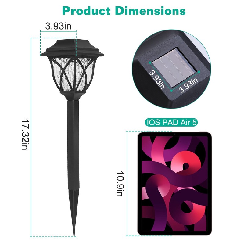 6Pack Solar Powered Stake Light Outdoor Decorative Landscape Lamp IP45 Waterproo gallery