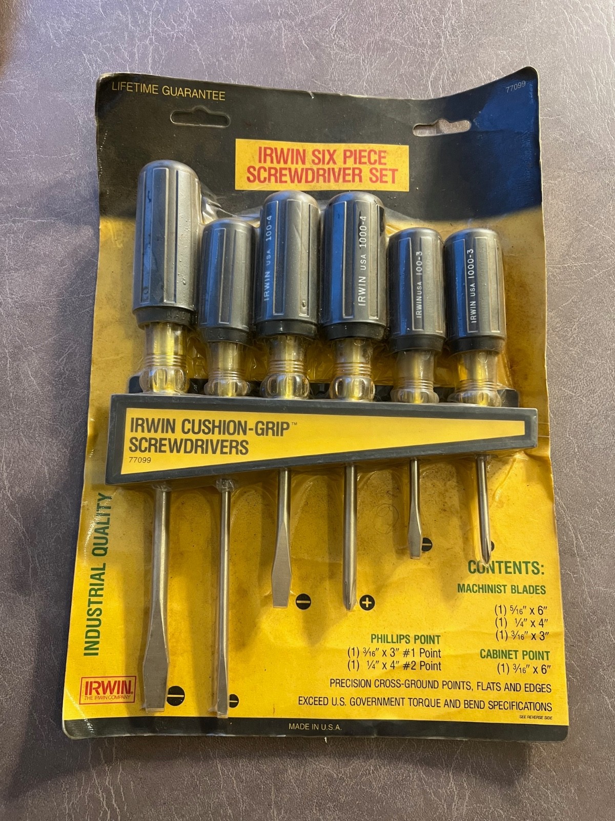 NEW OLD STOCK - 1989 IRWIN 6 PIECE CUSHION GRIP- SCREWDRIVER SET-FACTORY SEALED gallery