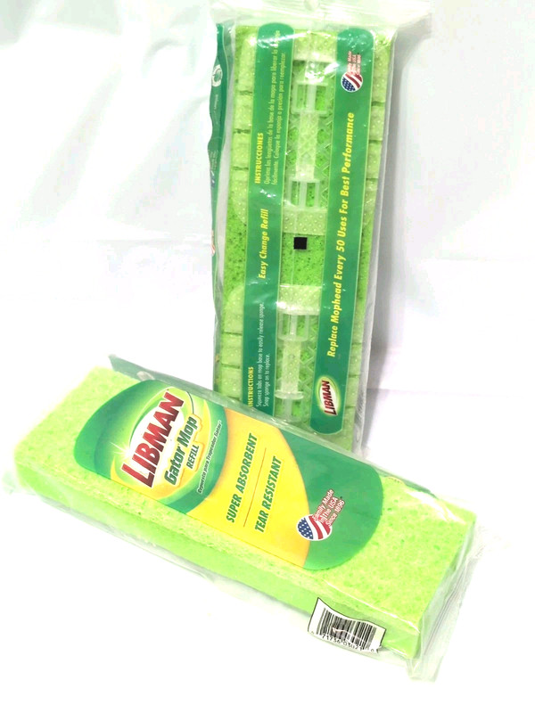 Libman Gator Sponge Mop Refill 3021 Standard 9" Tear Resistant Lot of 2 Refills gallery