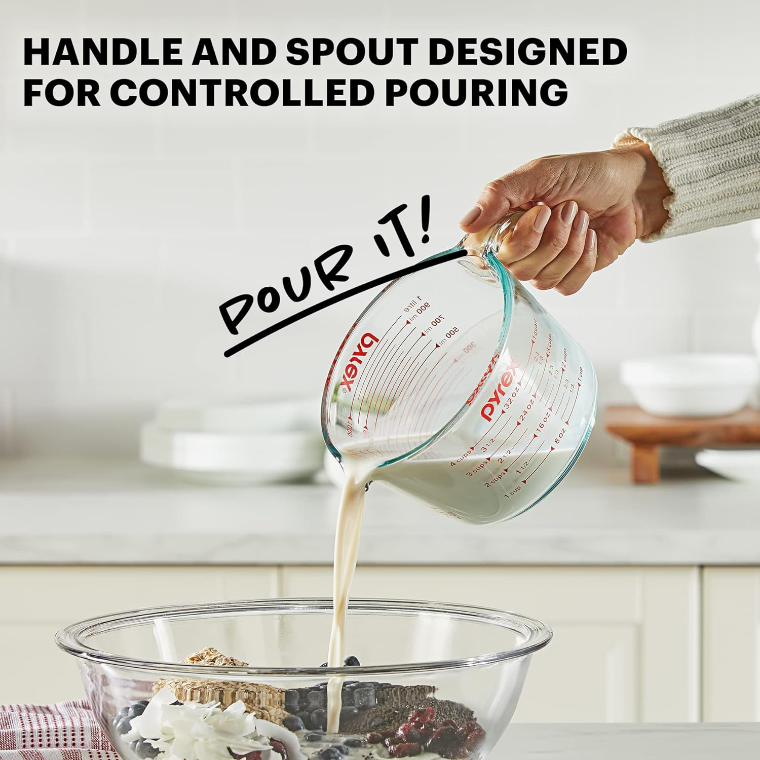 Pyrex 4-Cup Glass Measuring Cup For Baking and Cooking Dishwasher 4 gallery