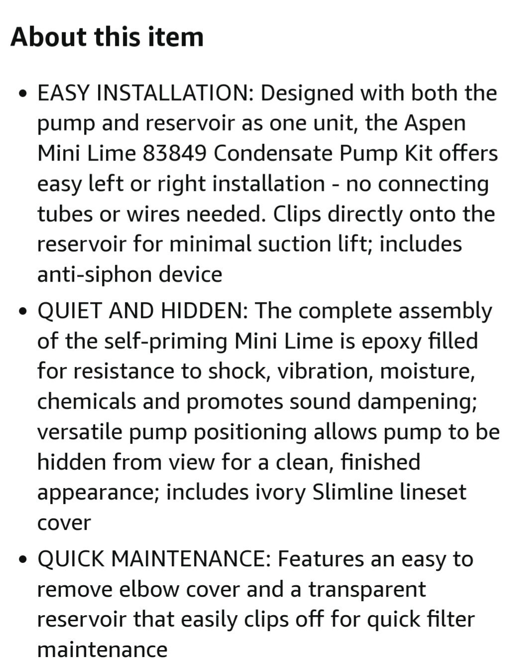 MINI LIME CONDENSATE REMOVAL PUMP WITH SLIMLINE COVER ( LEFT OR RIGHT INSTALL ) gallery