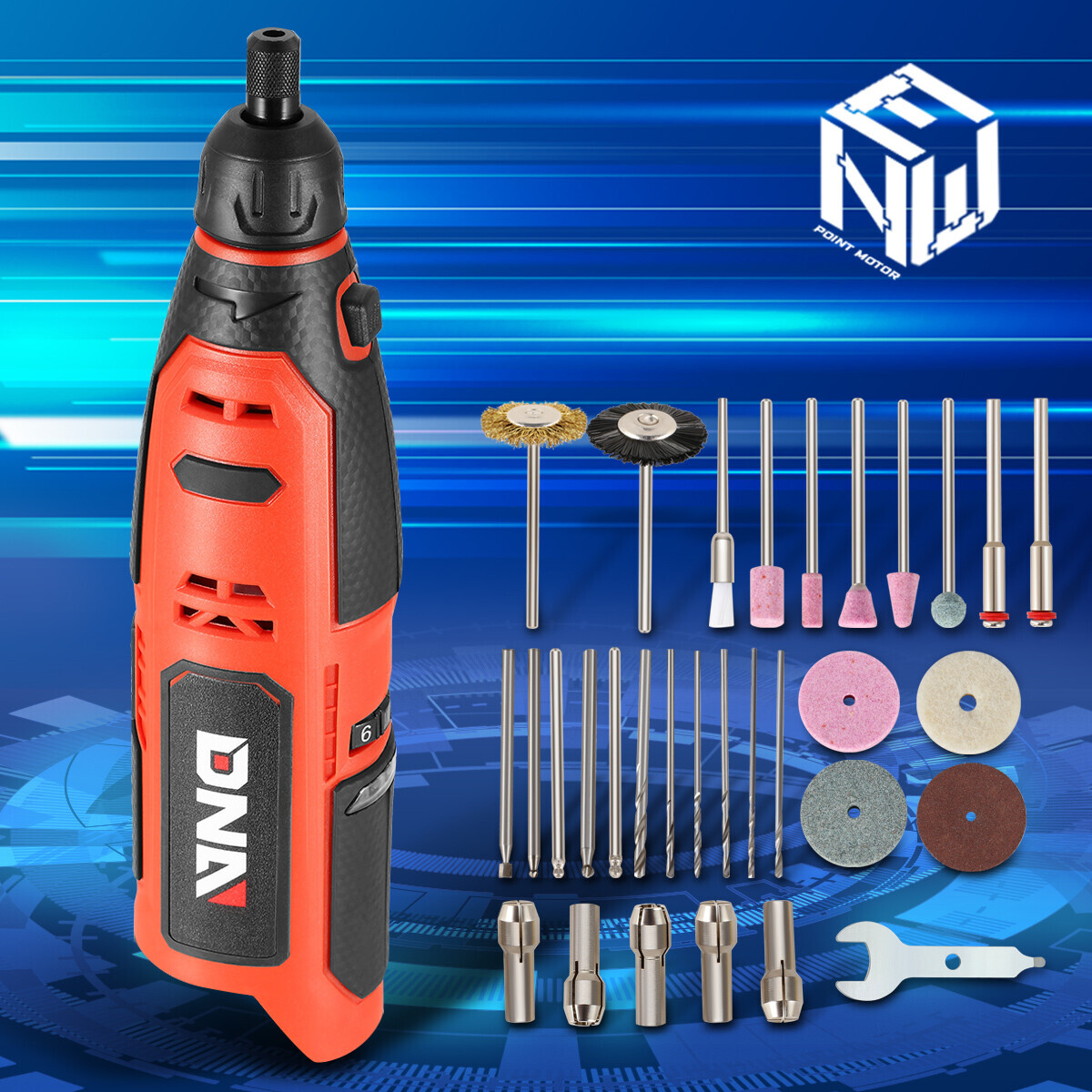 DNA Motoring 12V Electric Mini Grinder Set Grinding Polishing Drilling Tool Red gallery