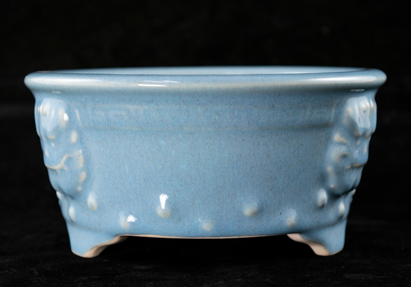 Fine Round Baby Blue Succulent & Shohin Bonsai Pot + Mesh - 6.25"x 6.25"x 2.75" gallery