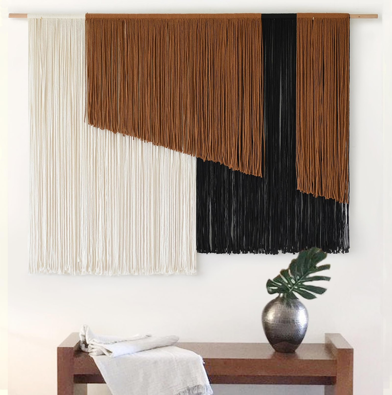 Macrame Wall Hanging Dip Dyed Fiber Macrame Wall Decor Boho Cord Living Room ... gallery