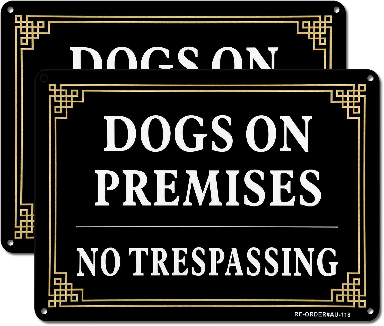 2 Pack Dogs On Premises Sign, No Trespassing Sign, 10x7 Inches .040 Aluminum Ref gallery
