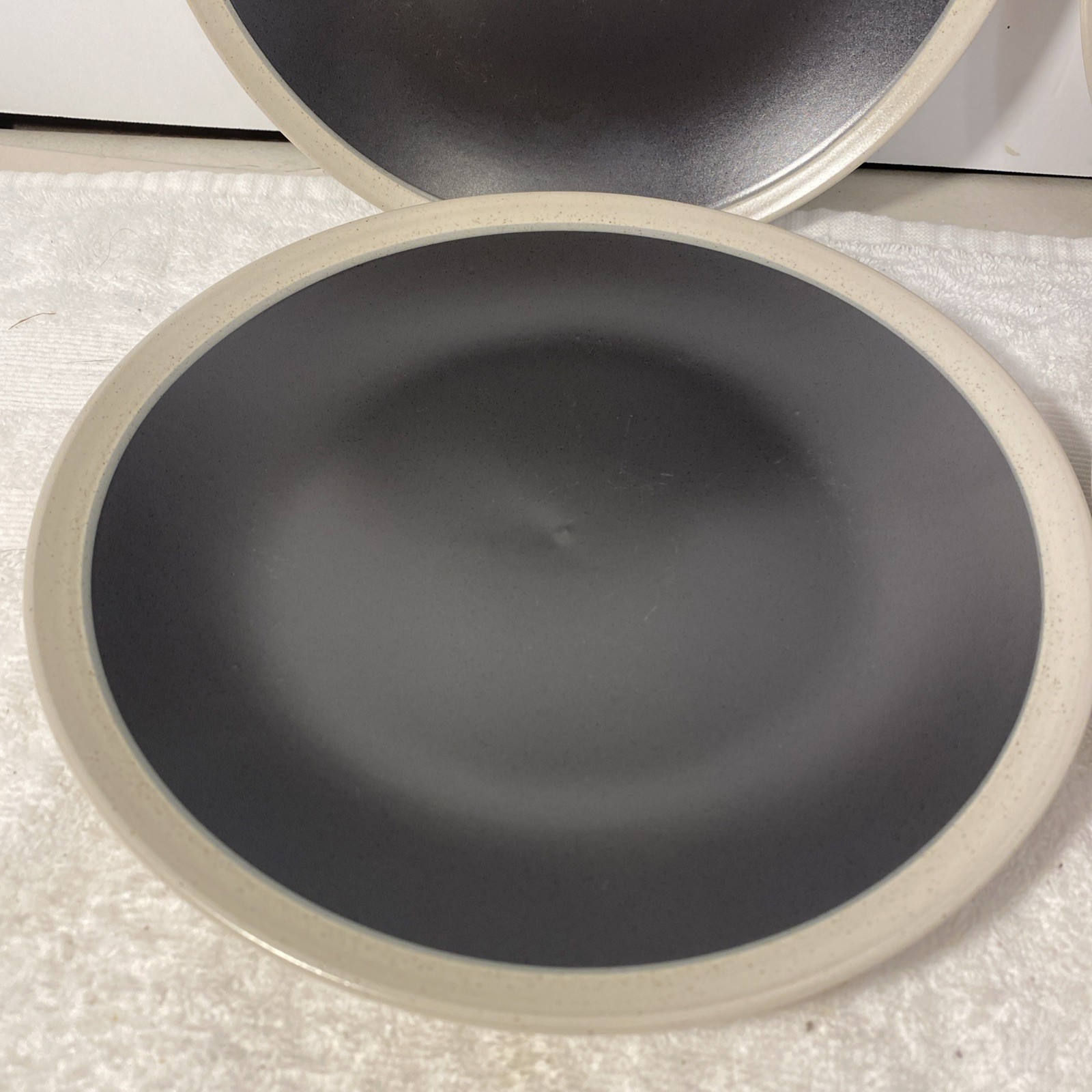 Stone + Lain Gray Grey Cream "Serenity" Stoneware salad Plates 8 5/8” gallery