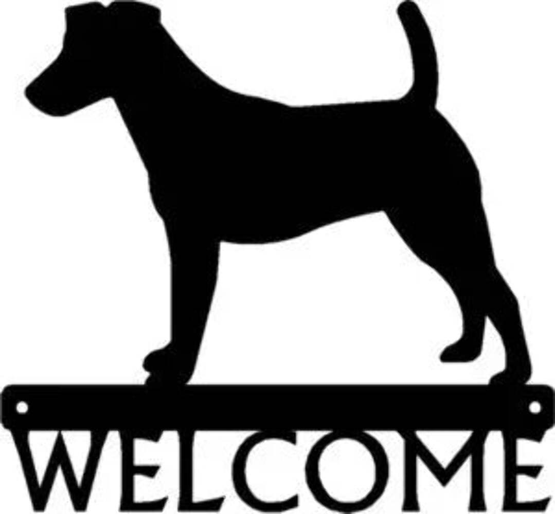 Fox Terrier Dog Welcome Sign - Made in America - Outdoor Decor gallery